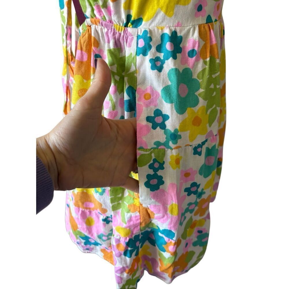 Show Me Your Mumu Cathy Linen Floral Mini Dress Size Small Short Sleeve Open Bac - Picture 11 of 12